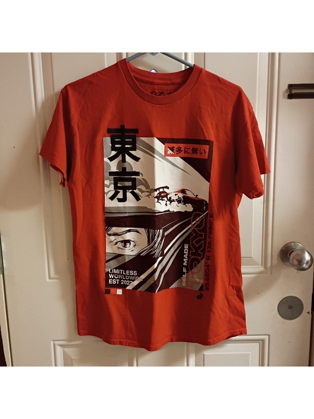 2/$10 Men's Popular Poison Graphic Tokyo Print Red Tee Medium